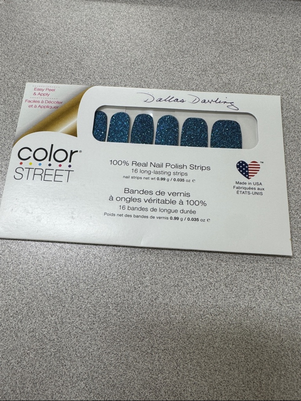 Color Street real nail polish strips Dallas Darling FMG184 blue teal purple NIP - Picture 8 of 8